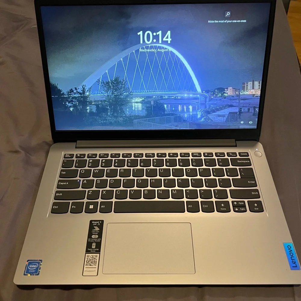 Lenovo Gray Laptop with Unique Stickers